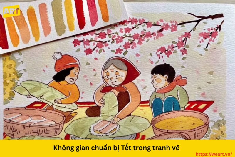 Khám phá ý tưởng vẽ tranh chủ đề ngày tết độc đáo