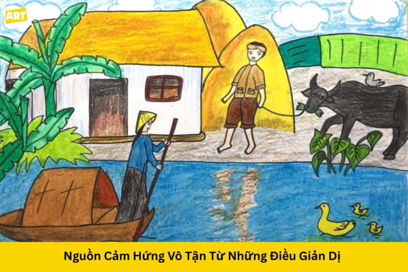 Khám phá vẻ đẹp mỹ thuật vẽ tranh đề tài cuộc sống quanh em