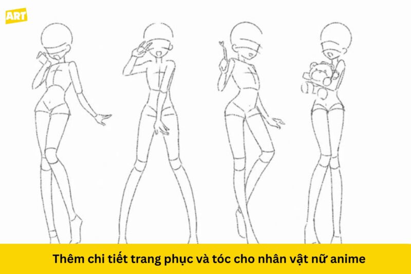 Cách vẽ dáng người anime nữ toàn tập cho người mới bắt đầu