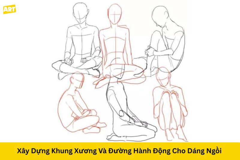 Bí Quyết Nắm Vững Cách Vẽ Dáng Người Anime Ngồi Chuẩn Xác