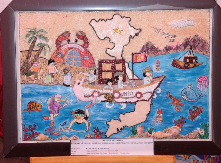 Bảo vệ môi trường biển tranh vẽ các loài sinh vật biển cần được gìn giữ