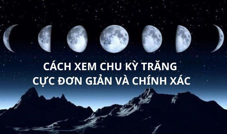 Các hình vẽ minh họa các dạng mặt trăng như trăng tròn, trăng khuyết, trăng lưỡi liềm đơn giản
