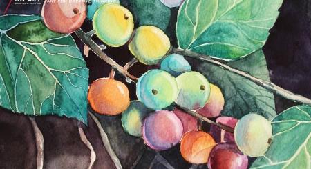 Các loại chất liệu dụng cụ phổ biến để vẽ tranh trang trí ngày Tết như màu nước cọ vẽ