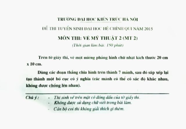 Đề thi Trường đại học Kiến Trúc Hà Nội qua các năm