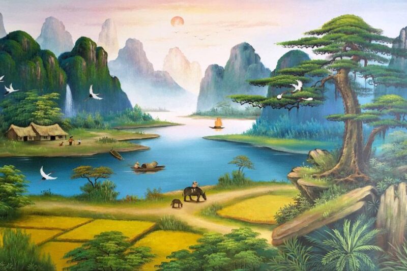 Dụng cụ cần thiết cho việc vẽ tranh tường đơn giản tại nhà như cọ vẽ sơn màu băng keo