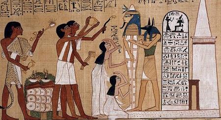 Hội họa cổ đại họa sĩ Ai Cập đang tỉ mỉ vẽ tranh tường trong lăng mộ