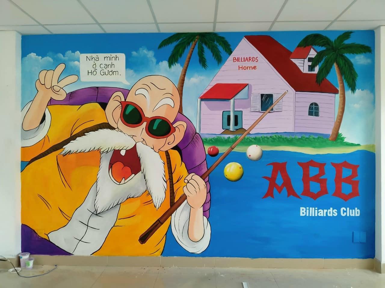 Mẫu vẽ tranh tường đơn giản với các họa tiết hình học tối giản màu sắc trang nhã cho phòng khách