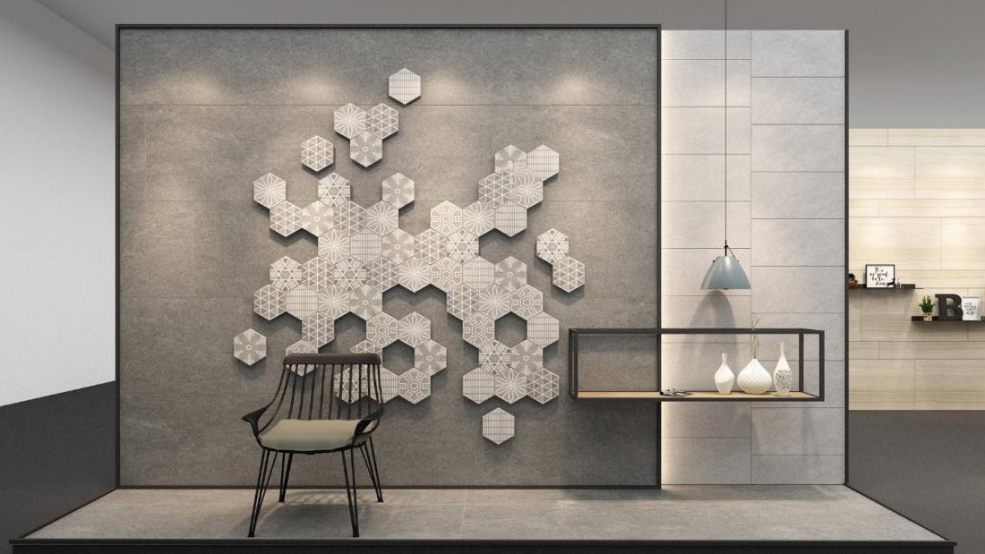 Mẫu họa tiết hoa văn lặp lại được tạo từ các bông hoa cách điệu đơn giản và đối xứng