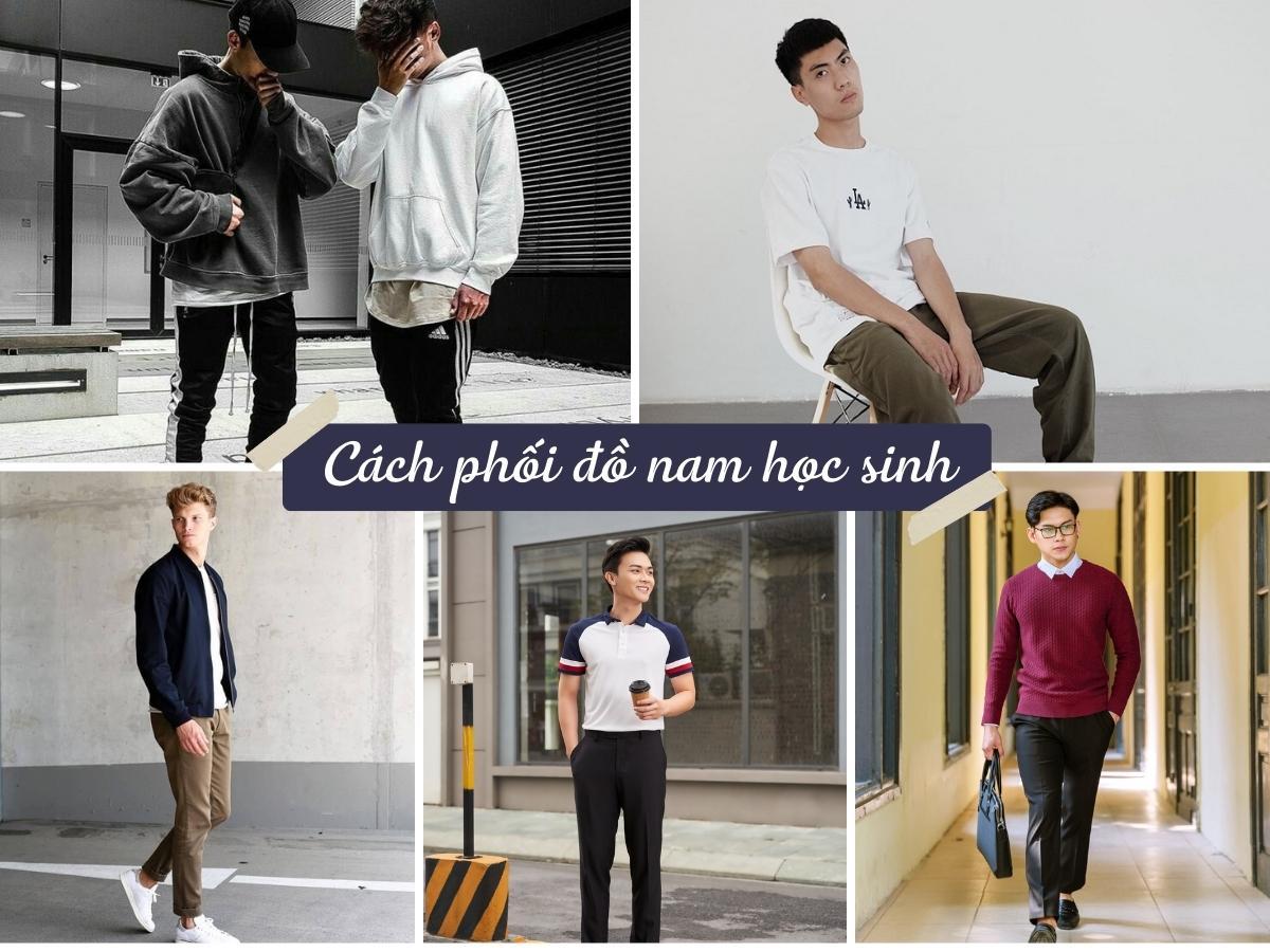 Hoàn thiện trang phục áo sơ mi và quần tây cùng tư thế đứng cho học sinh nam