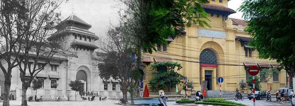 Một góc kiến trúc cổ kính bên trong khuôn viên ĐH Mỹ Thuật Hà Nội