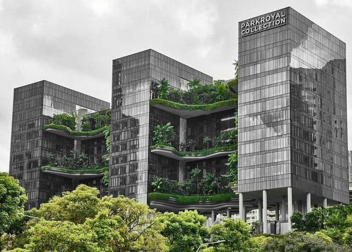 Kiến trúc xanh độc đáo của khách sạn Parkroyal Collection Pickering Singapore với các tầng cây xanh ấn tượng