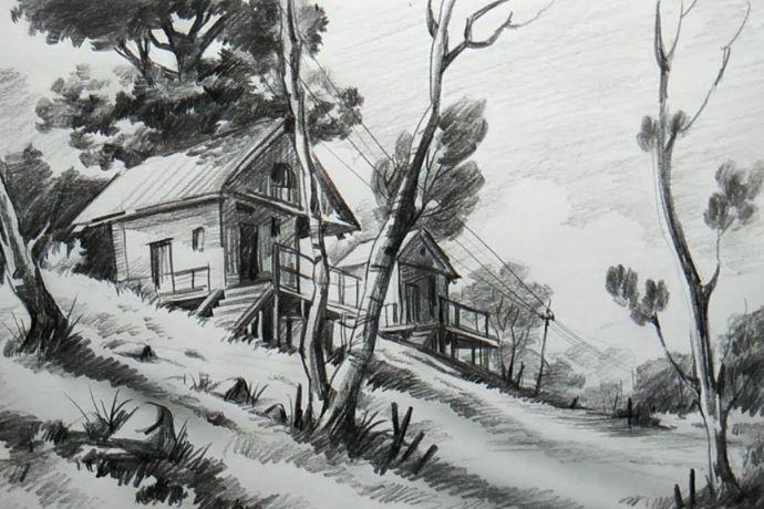 Tranh tĩnh vật lớp 8 vẽ chì thể hiện kỹ thuật đánh bóng, tạo khối cho các loại quả và đồ vật đơn giản