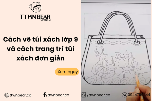 Mẫu vẽ túi xách đơn giản lớp 9 đã hoàn thiện với các chi tiết cơ bản và dễ thực hiện