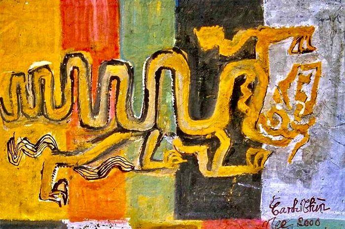 Phác họa tranh vẽ Con Rồng Cháu Tiên với hình tượng Rồng uy nghiêm và Tiên nữ dịu dàng