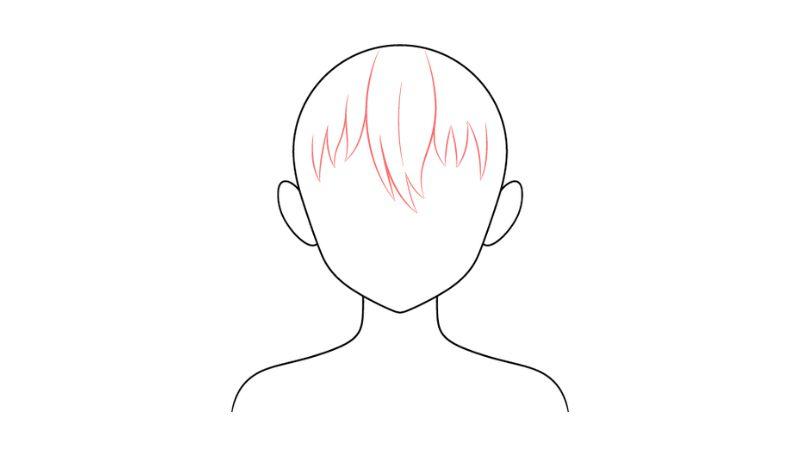 Các bước hướng dẫn phác thảo chi tiết khuôn mặt và mái tóc vàng óng đặc trưng của Usagi Tsukino - Thủy Thủ Mặt Trăng