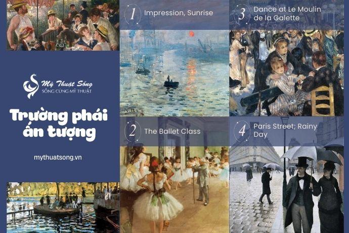 Phong cách hội họa Ấn tượng với những nét cọ nhanh và sự tập trung vào hiệu ứng ánh sáng tự nhiên