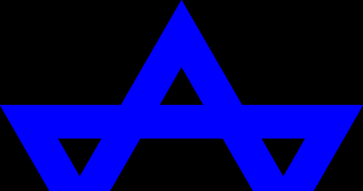 Các bước đơn giản để vẽ hình ngôi sao sáu cánh (ngôi sao David) từ hai tam giác đều