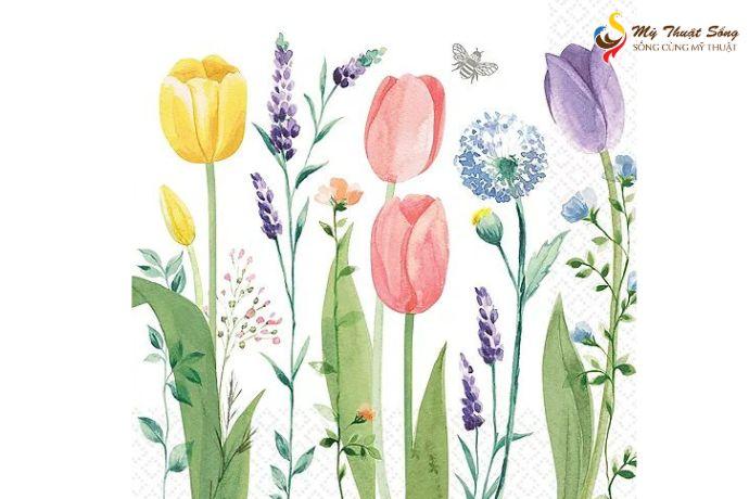 Hướng Dẫn Cách Vẽ Hoa Tulip Bằng Bút Chì Đơn Giản Bức tranh hoàn chỉnh vẽ hoa tulip bằng bút chì với đầy đủ chi tiết, độ đậm nhạt và hiệu ứng ánh sáng tinh tế