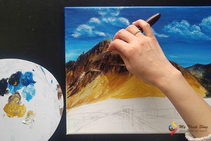 Thêm bóng và tạo chiều sâu cho bức vẽ lá sen hoàn chỉnh trông thật hơn