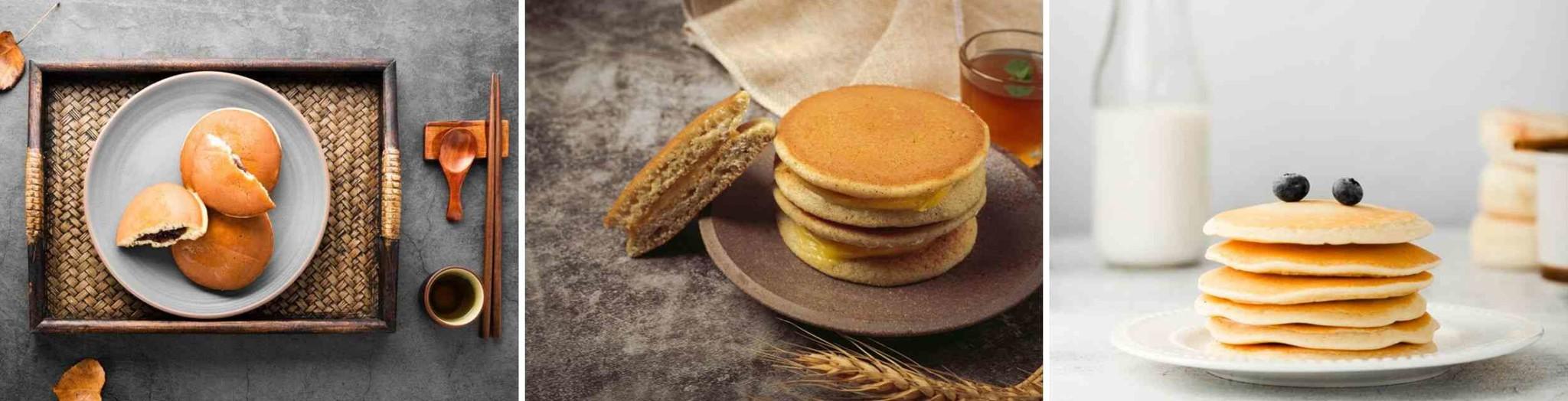 Minh họa cách thêm phần nhân đậu đỏ ngọt ngào cho bánh rán doremon