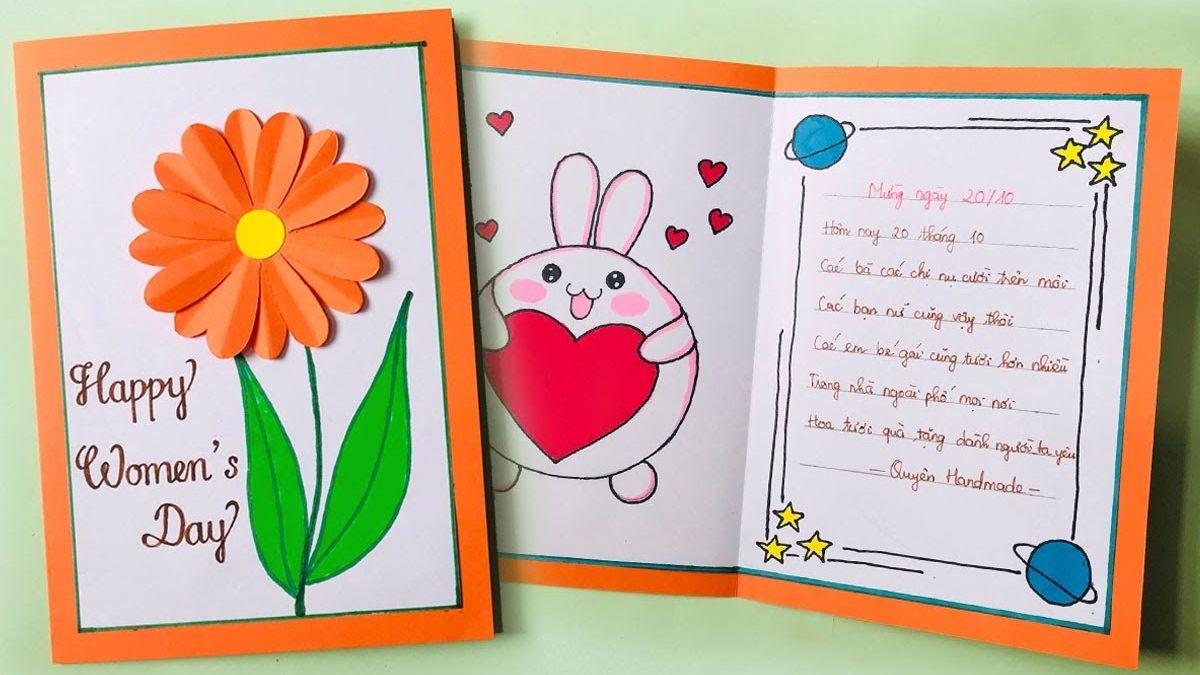 Vẽ tranh 20-10 đơn giản đẹp lớp 4 tặng người thương yêu Ý tưởng vẽ tranh 20-10 đơn giản đẹp lớp 4 dạng thiệp chúc mừng sáng tạo