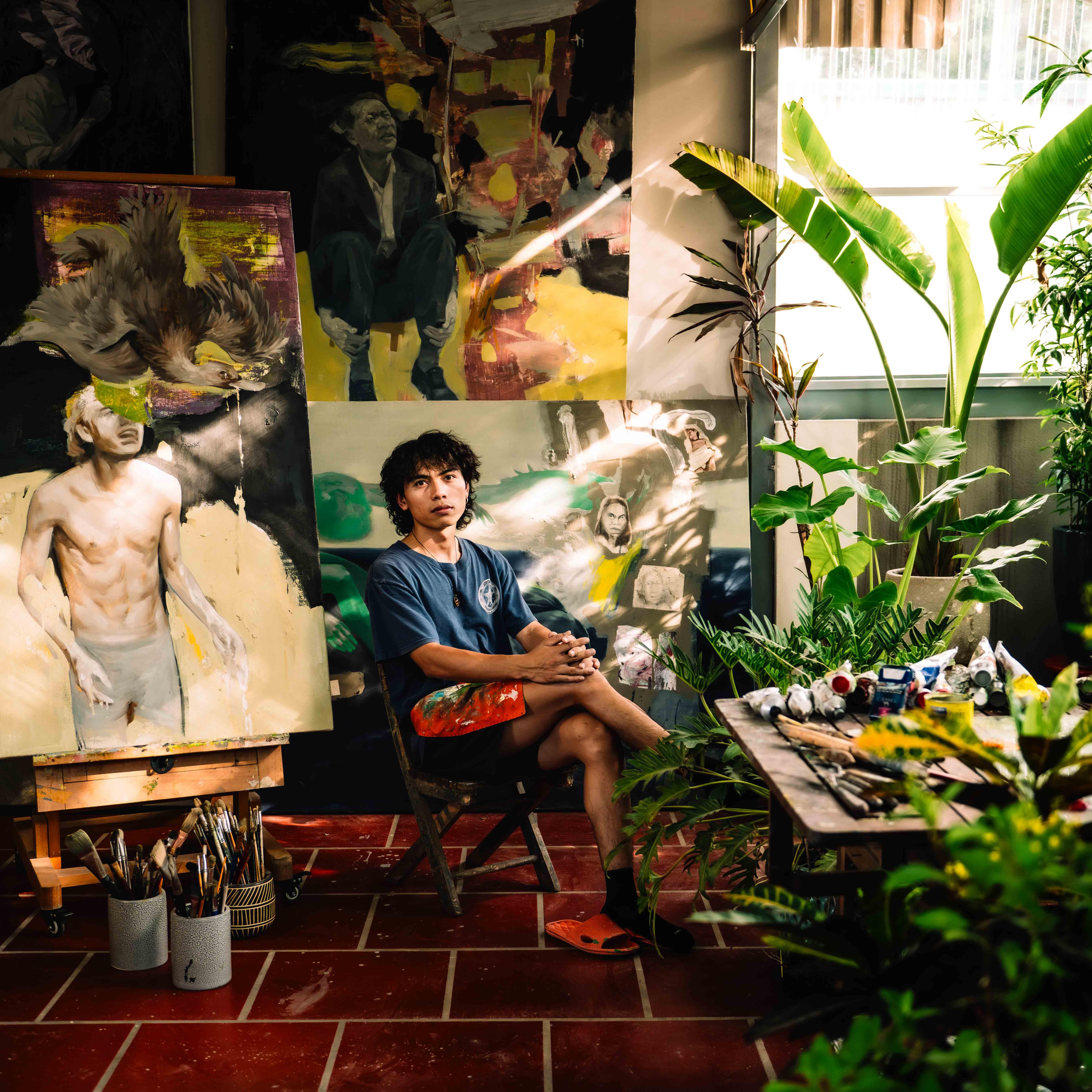 Thành viên câu lạc bộ mỹ thuật tìm lại nguồn cảm hứng vẽ từ thiên nhiên