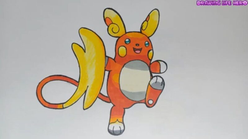 Bí Quyết Cách Vẽ Pokemon Hệ Tâm Linh Đẹp Mắt Đơn Giản Minh họa quá trình tinh chỉnh đường nét, xóa nét thừa để hoàn thiện bản vẽ Pokemon hệ tâm linh như Espeon