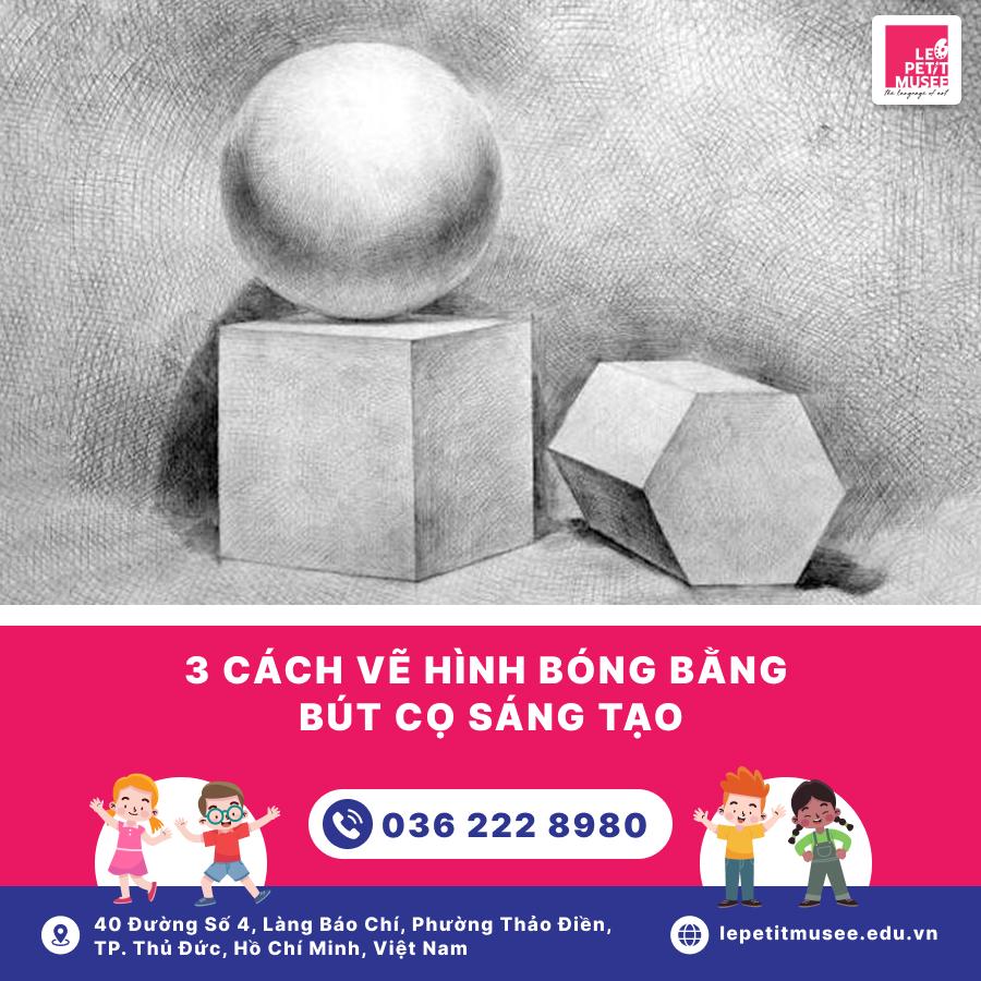 Minh họa kỹ thuật tô bóng để tạo chiều sâu cho bức vẽ mặt trăng đơn giản