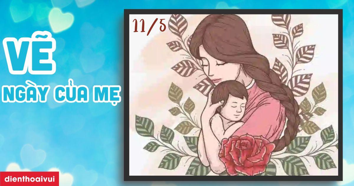 tô màu bức tranh vẽ mẹ hoàn chỉnh với màu sắc ấm áp thể hiện tình cảm chân thành