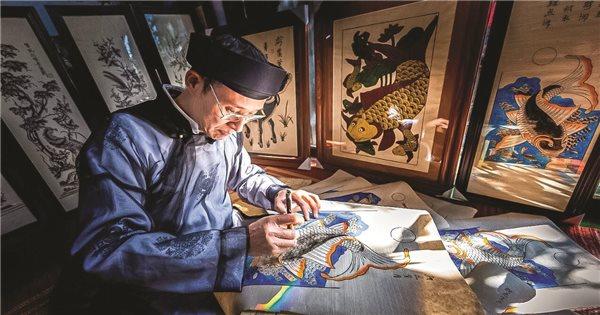 Bức tranh hoa đồng tiền hoàn chỉnh được tô màu với sắc độ đậm nhạt sống động