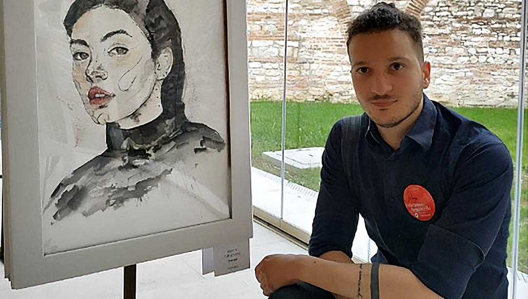 Khám phá bí quyết **cách vẽ hoa oải hương** đẹp như thật Bức tranh hoa oải hương được tô màu tím sống động với lá xanh