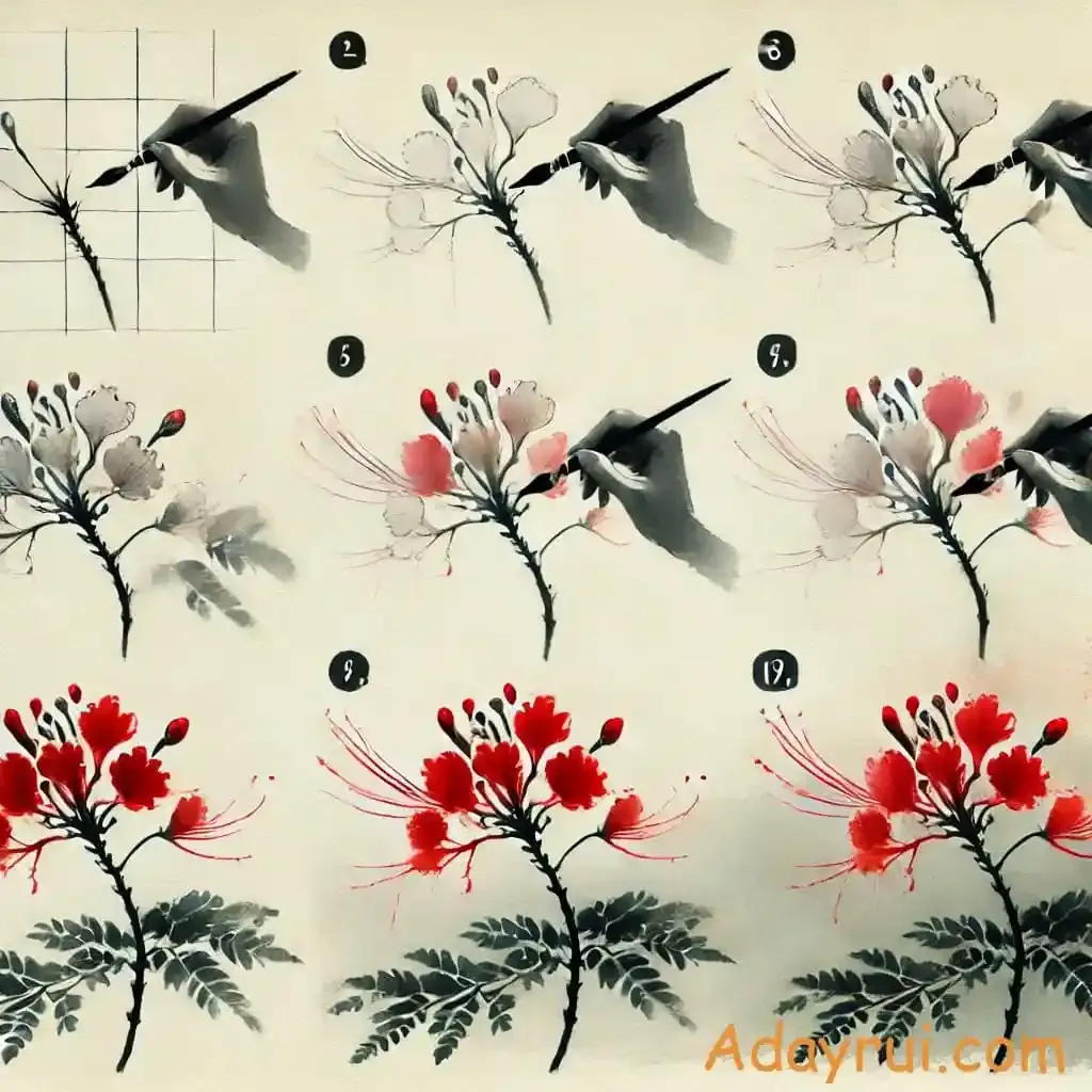 Bó hoa hồng được tô màu hoàn chỉnh bằng bút chì màu rực rỡ và sống động