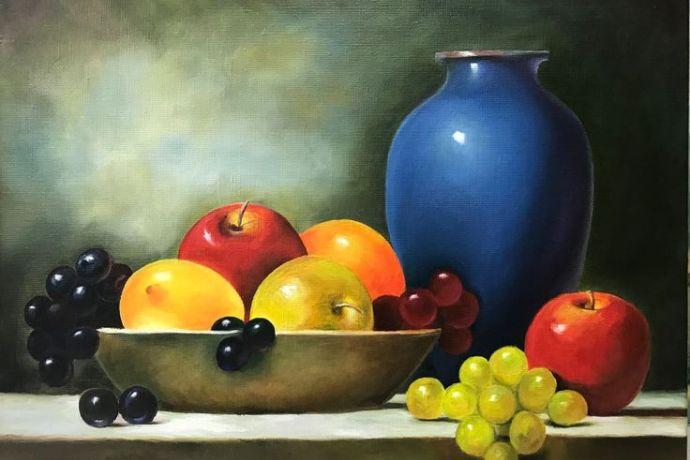 Những bức tranh vẽ bằng bút chì đẹp nhất với chủ đề tĩnh vật hoa quả sắp đặt nghệ thuật