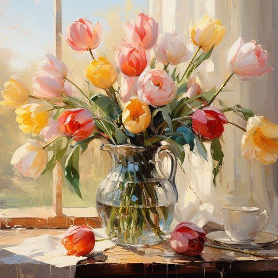 Tranh gia đình vẽ bằng màu nước với phong cách tươi sáng, màu sắc rực rỡ và bố cục hài hòa