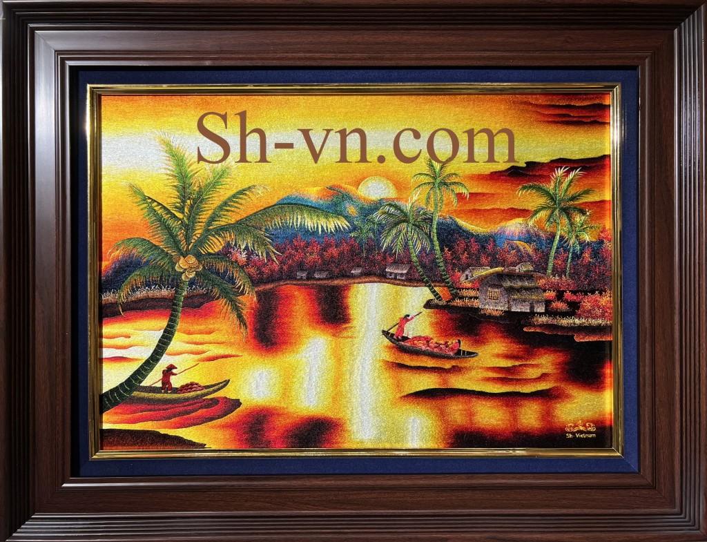 Vẻ Đẹp Bất Tận Trong Tranh Phong Cảnh Quê Hương Đẹp Nhất Một bức tranh phong cảnh quê hương Việt Nam đẹp nhất với cảnh hoàng hôn trên sông