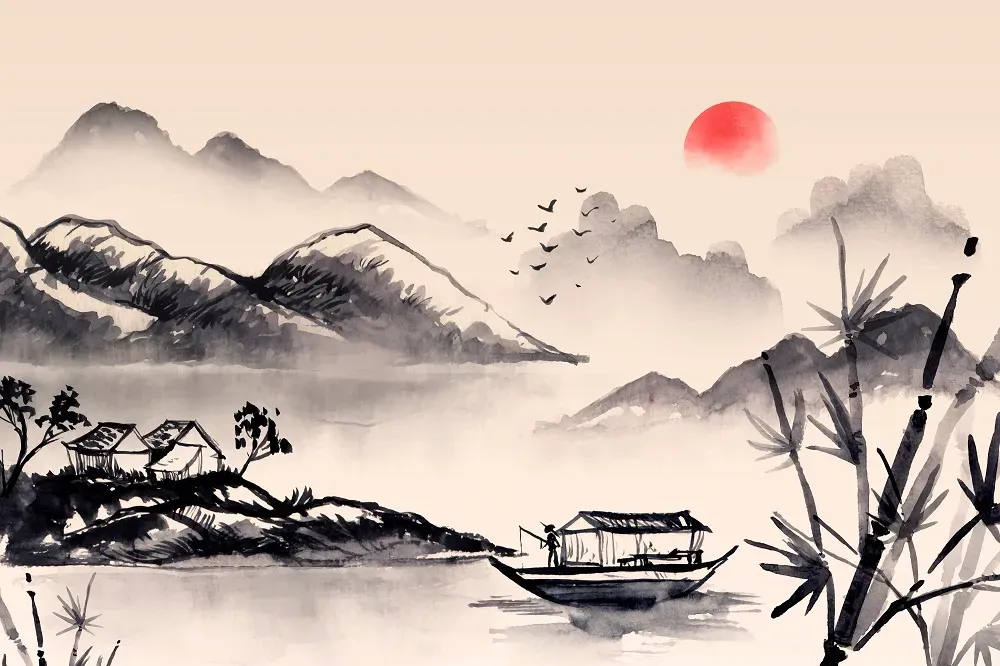 Nét đẹp **tranh vẽ cây tre Việt Nam** bất hủ Bức tranh vẽ cây tre Việt Nam theo phong cách thủy mặc truyền thống tinh tế