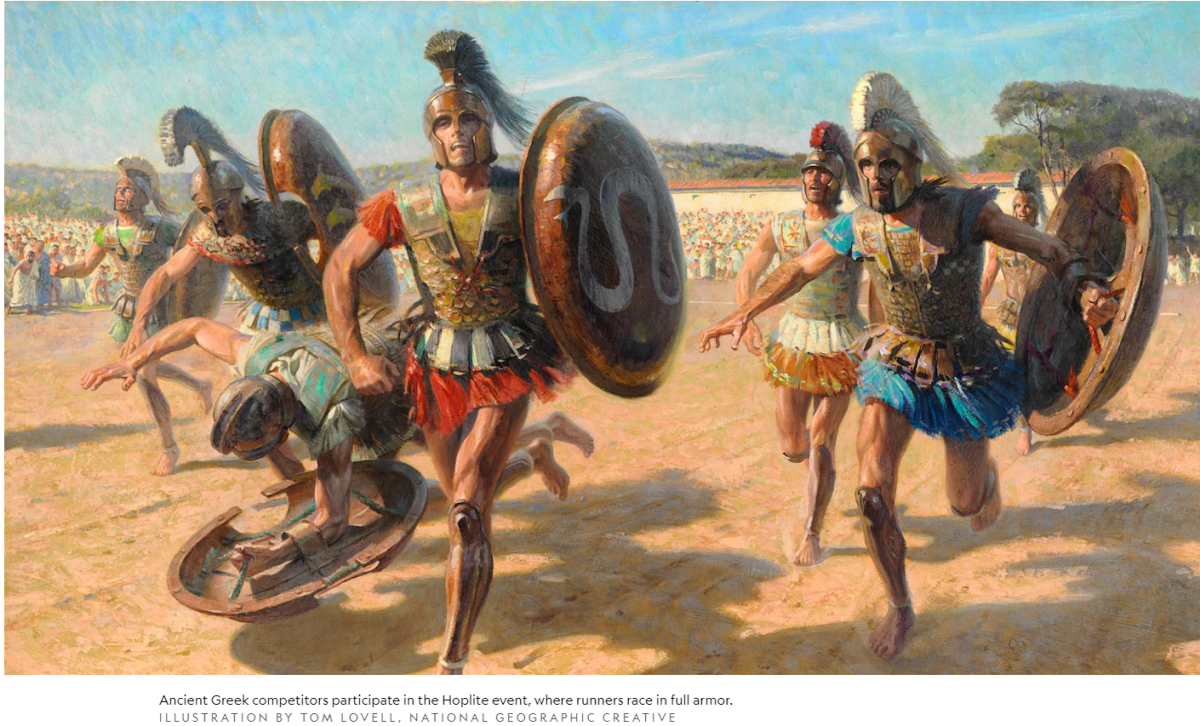 Chi tiết một bình gốm Hy Lạp cổ đại sử dụng kỹ thuật vẽ hình đen tinh xảo, miêu tả cảnh chiến binh