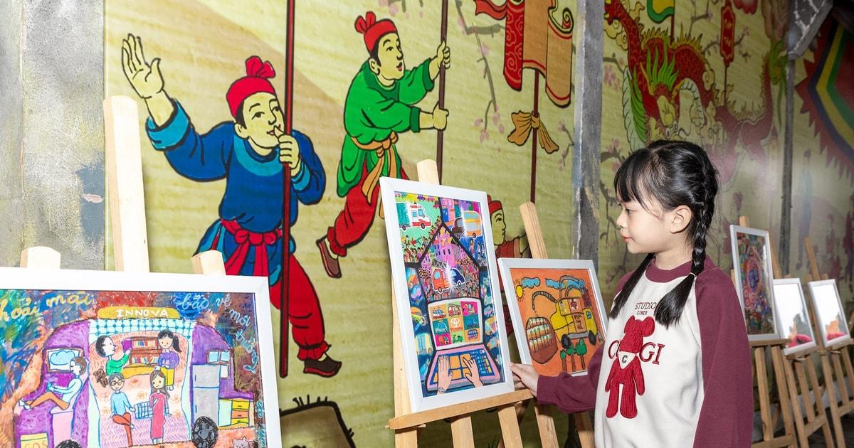 Tranh vẽ ô tô mơ ước Toyota đầy màu sắc rực rỡ của thiếu nhi thể hiện sự sáng tạo bay bổng