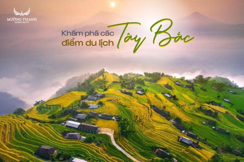 Tranh vẽ phong cảnh núi non hùng vĩ phía Bắc Việt Nam với những thửa ruộng bậc thang xanh ngát và mây trắng lững lờ