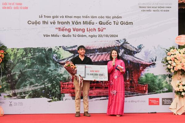 Nét đẹp tranh vẽ Văn Miếu Quốc Tử Giám cổ kính Tranh vẽ Văn Miếu Quốc Tử Giám bằng chất liệu sơn dầu ấn tượng và độc đáo