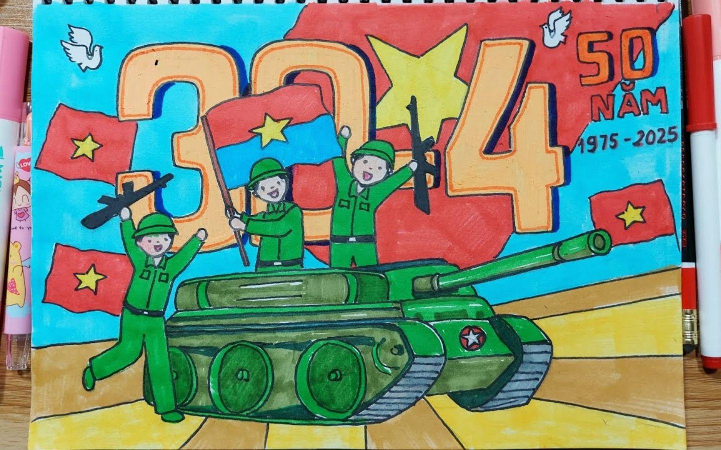 Tranh vẽ nhóm trẻ em đa sắc tộc vui vẻ cùng nhau vẽ tranh chim bồ câu và trái đất thể hiện tình đoàn kết vì hòa bình