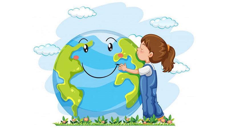 Tranh vẽ về chủ đề bảo vệ môi trường do trẻ em thực hiện thể hiện ước mơ về một hành tinh xanh