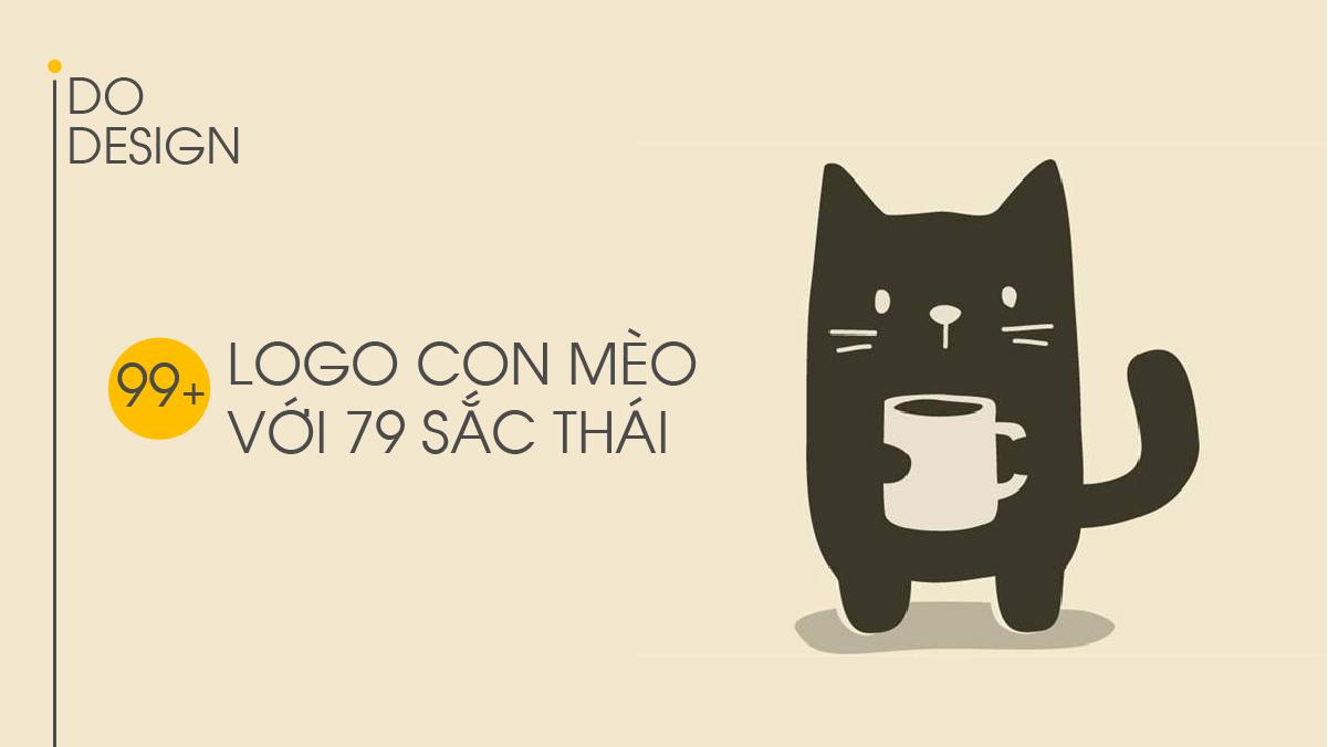 Ví dụ ứng dụng họa tiết con mèo cách điệu trong thiết kế logo và bao bì sản phẩm sáng tạo