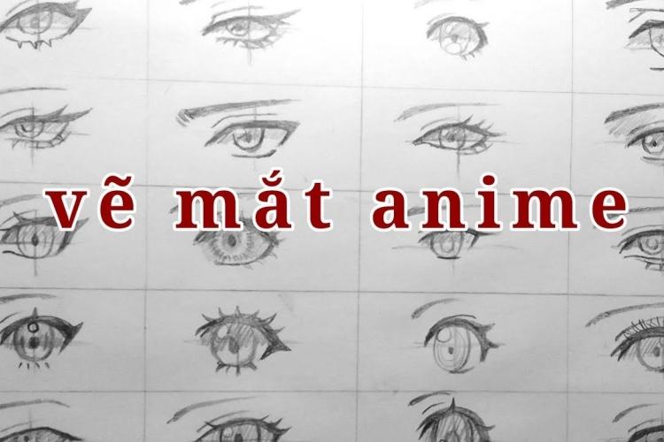 Hướng dẫn chi tiết các bước vẽ khuôn mặt nhân vật nữ anime với đôi mắt to tròn và các đường nét biểu cảm