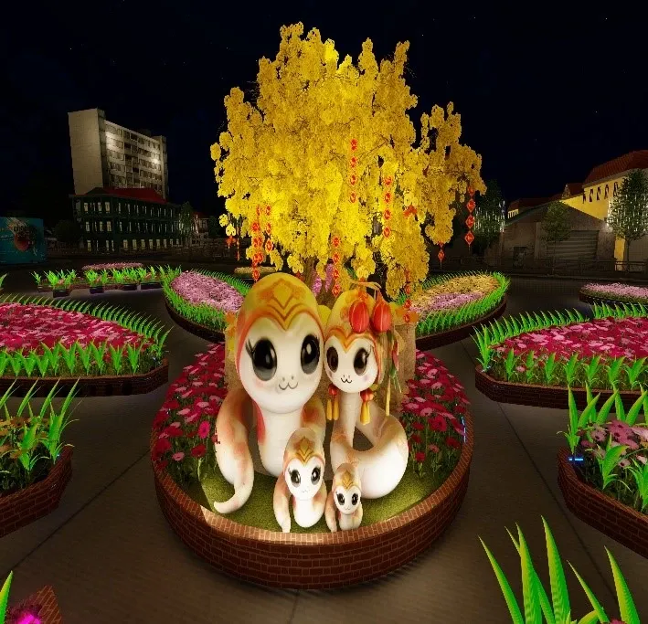 Chậu cảnh trang trí bằng hình vẽ hoa lá thiên nhiên đầy màu sắc và sống động