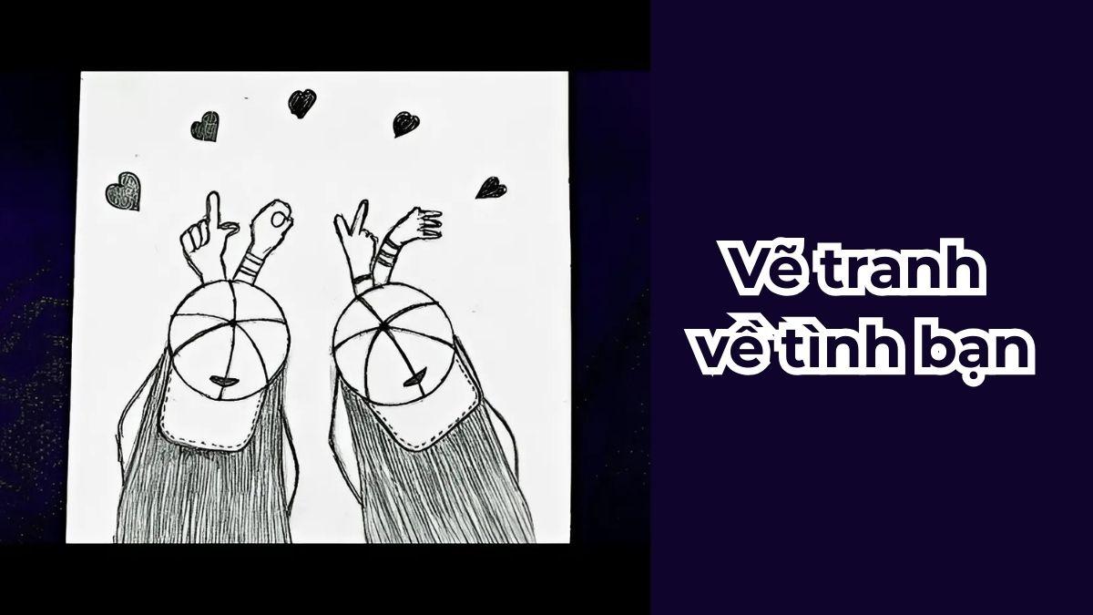 Vẽ Tranh Về Tình Bạn: Ghi Dấu Kỷ Niệm Đẹp tranh vẽ về tình bạn theo phong cách chibi cực kỳ dễ thương và độc đáo