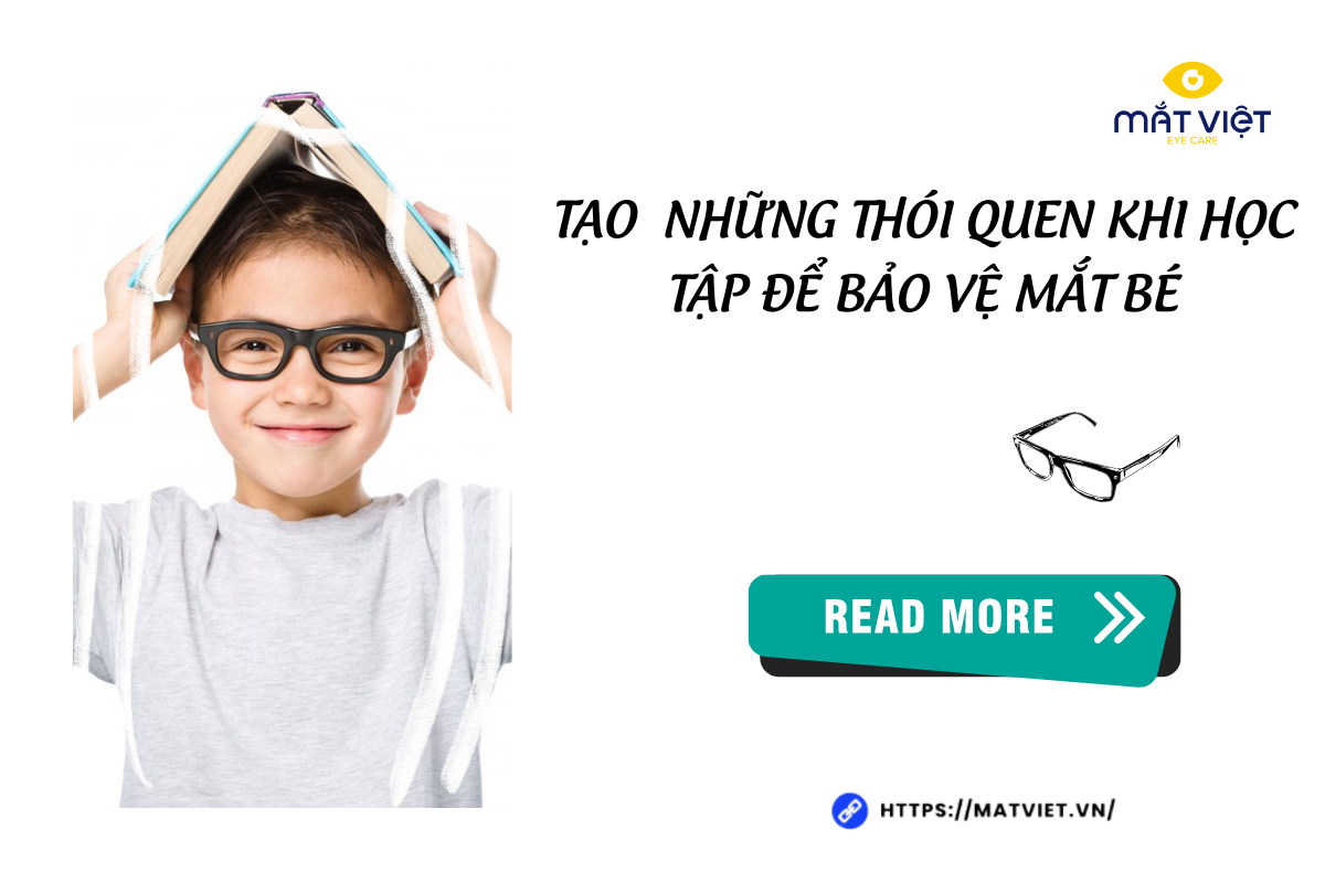 Tranh vẽ trẻ em bảo vệ mắt bằng cách đọc sách đúng tư thế và đủ ánh sáng học tập
