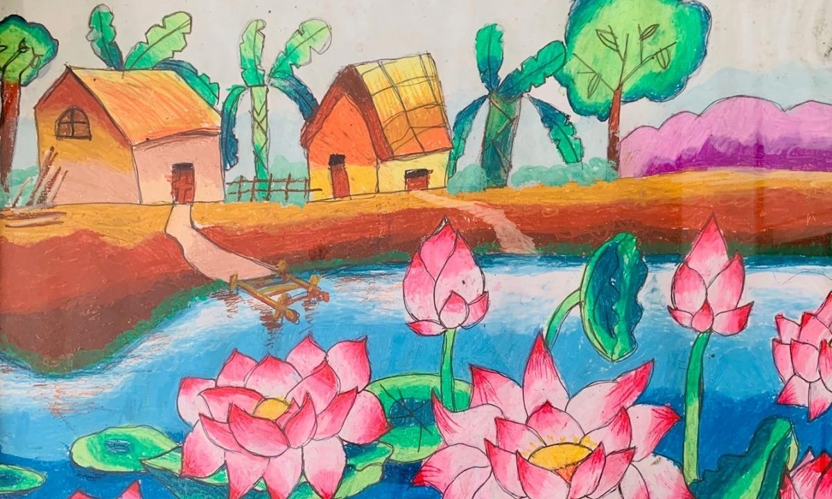 Tranh vẽ ước mơ của em về một thế giới hòa bình và môi trường xanh trong lành