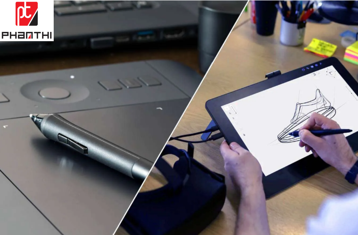 Cận cảnh bàn tay đang sử dụng bút stylus vẽ truyện tranh trên màn hình điện thoại