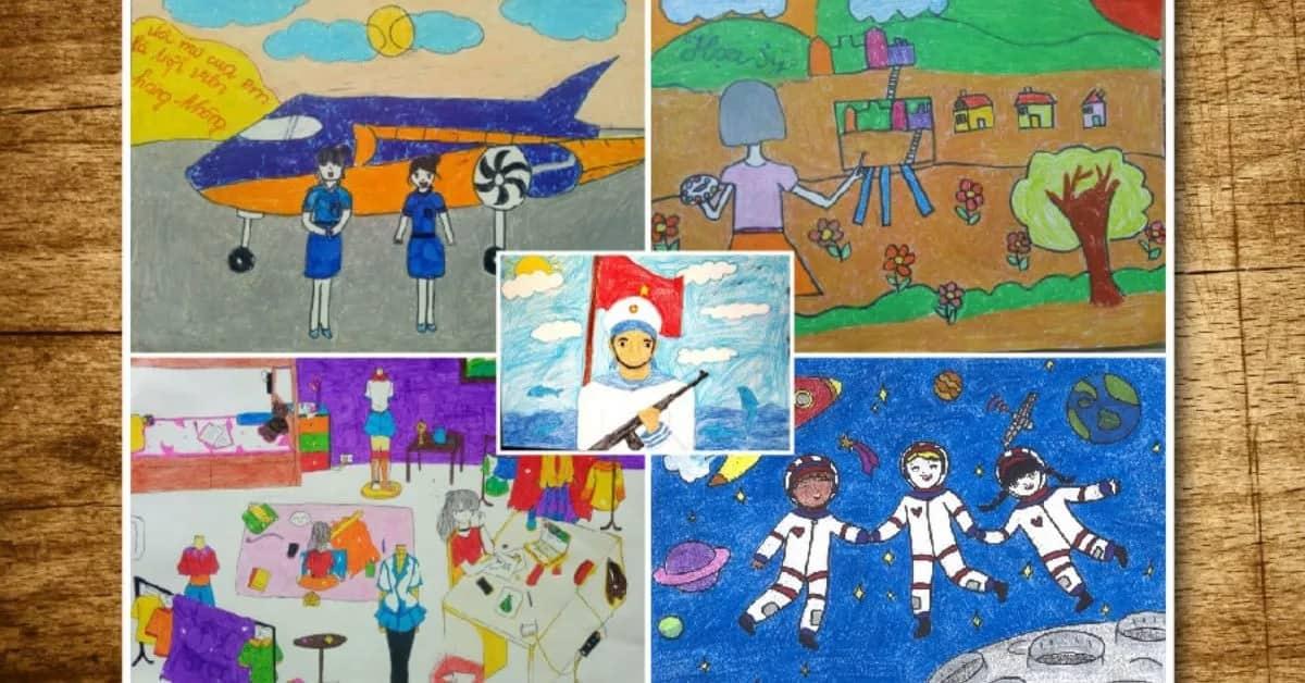 Tranh vẽ ước mơ của em đẹp nhất về việc trở thành một họa sĩ tài năng với bảng màu và cọ vẽ bên giá vẽ